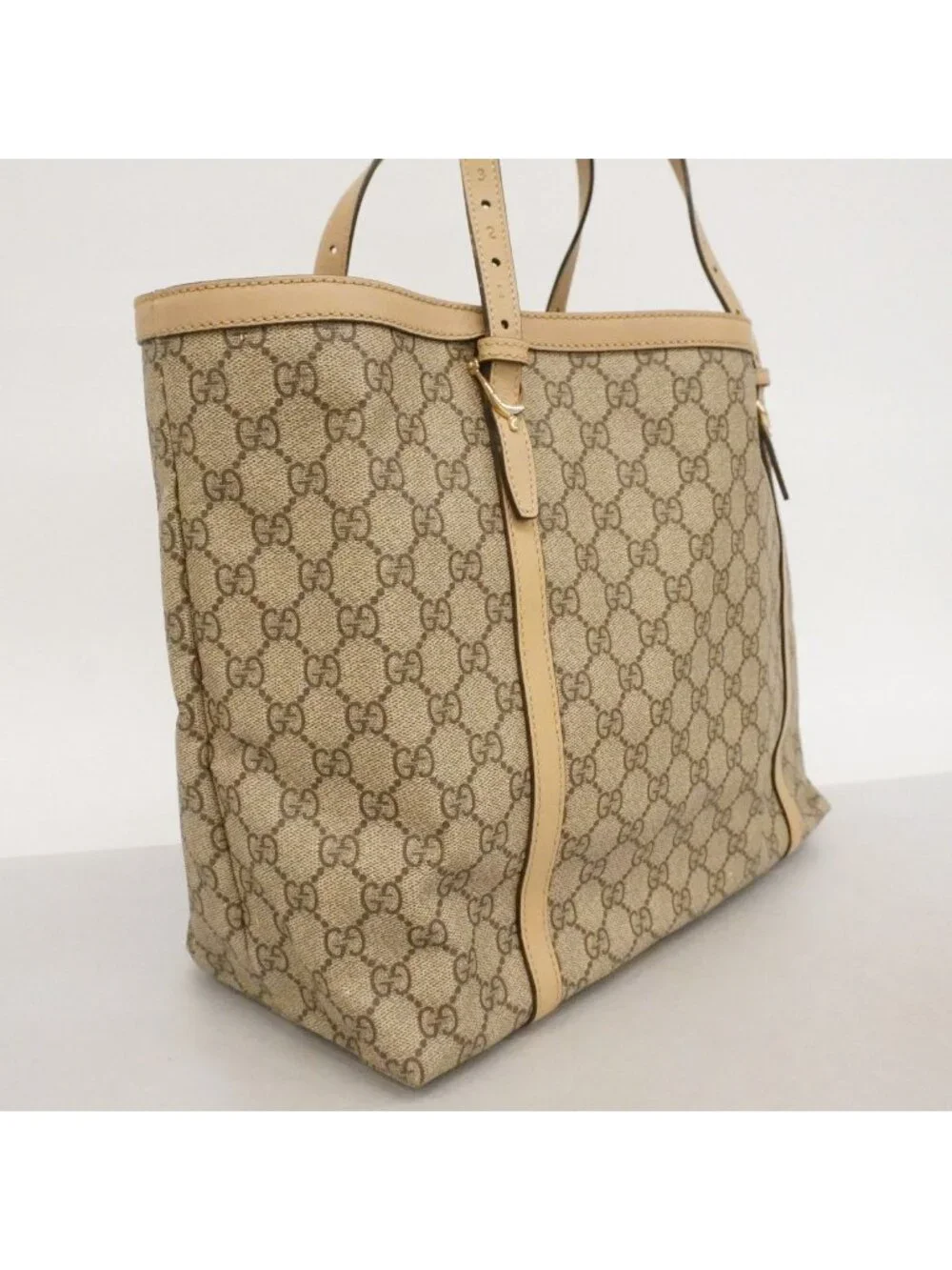 Gucci Tote GG Supreme Brown Gold